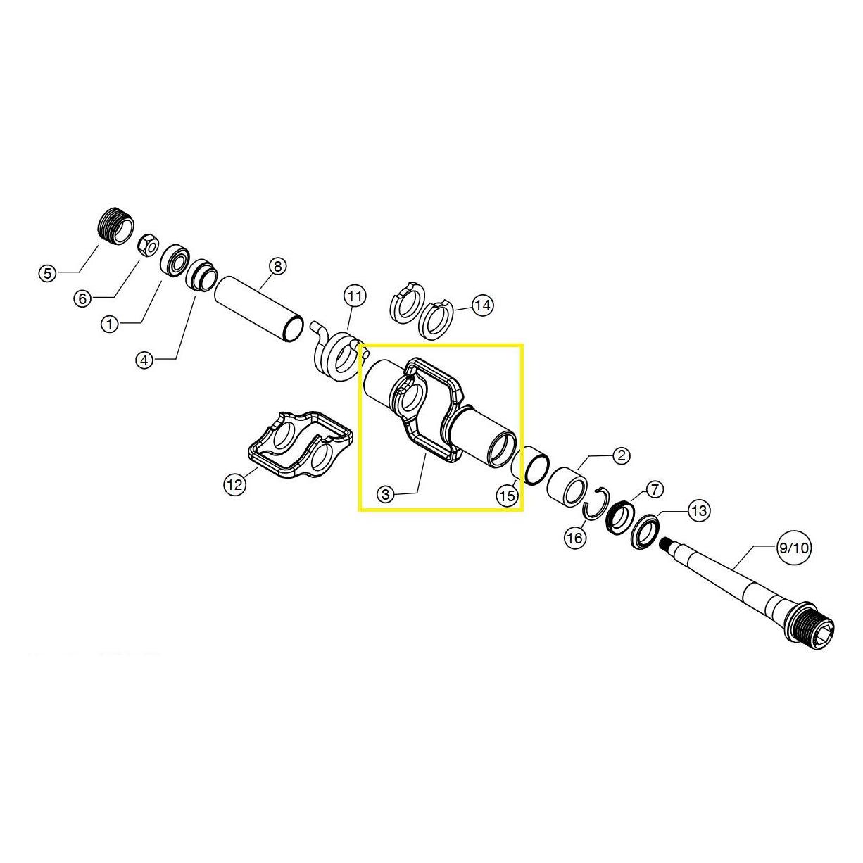 Crankbrothers Pedal Body Pedalkörper, Eggbeater, Level 1 (40102388)