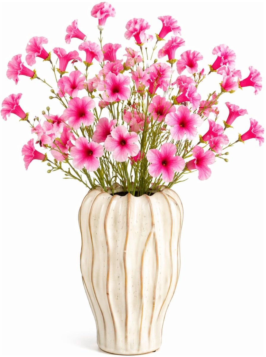 Mica Decorations Kunstbloem Petunia Floral - 8 stuks - Roze - Hoogte: 89 cm