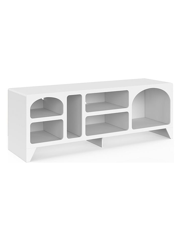 IDOMYA Factory TV-Regal "Alanya" in Weiß - (B)140 x (H)50 x (T)40 cm - onesize