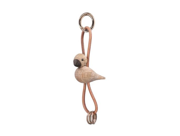 Kay Bojesen Denmark Porte-clés oiseau Kay Bojesen Chêne, cuir naturel