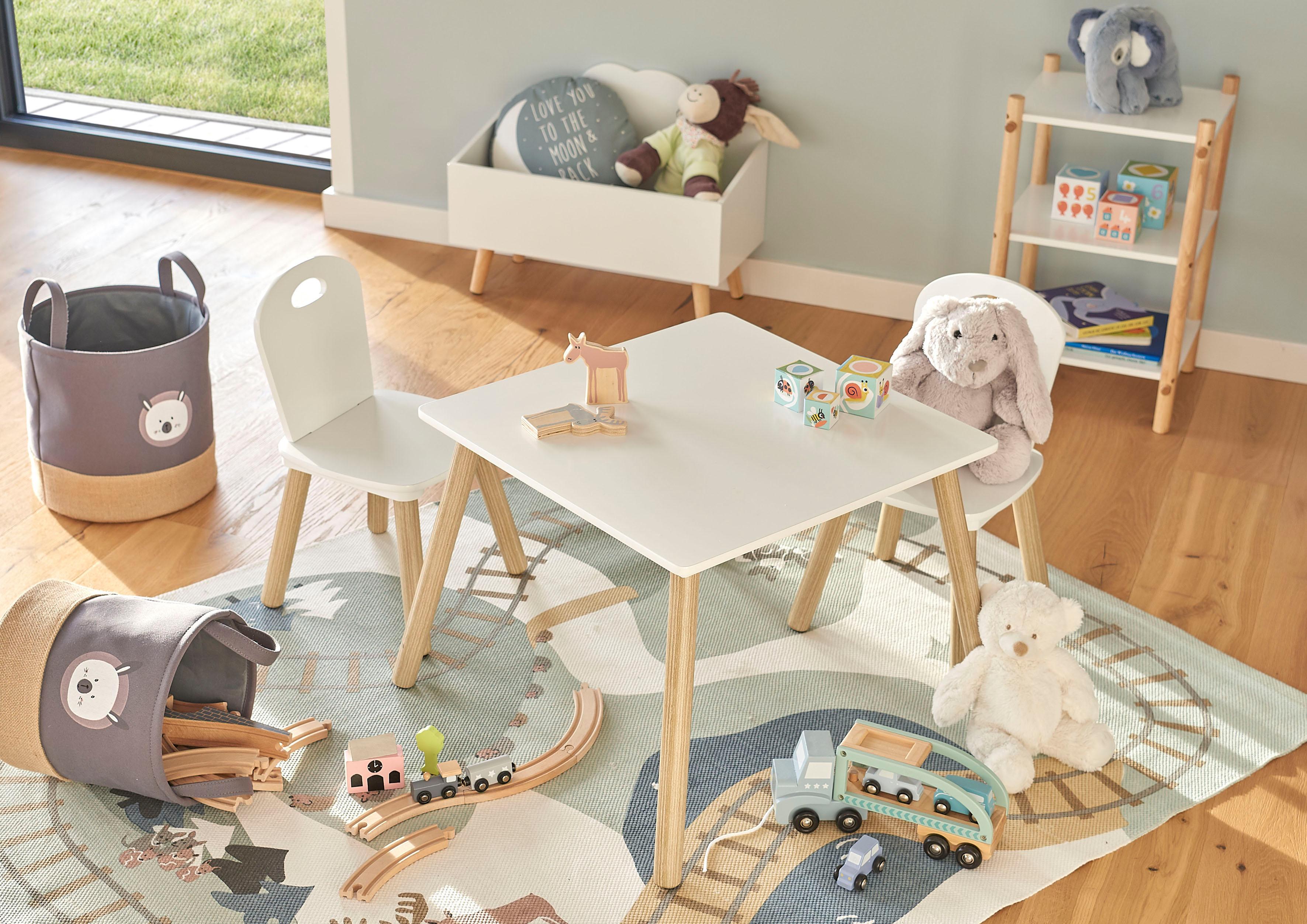 Spielzeugtruhe ZELLER PRESENT "Wolke", weiss (weiß), B:58cm H:45cm T:28cm, MDF, Aufbewahrungsboxen, Spielzeugtruhe, Kindermöbel in nordischen Design weiß B/H/T: 58cm x 45cm x 28cm