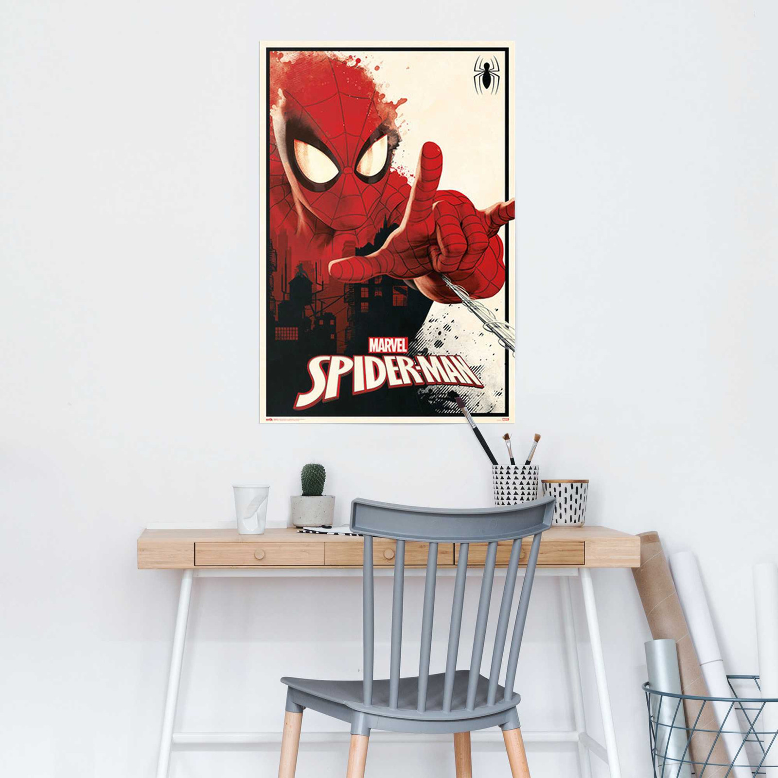 home24 Marvel Spiderman Thwip poster, rood, 61 x 92 cm