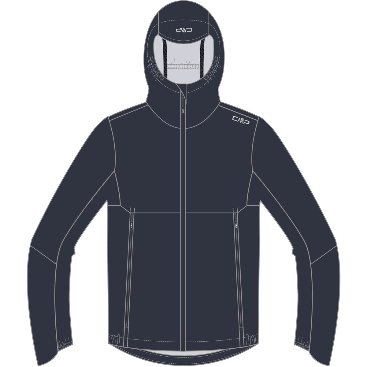 CMP MAN Jacket FIX Hood antracite (U423) 46 35Z6187-U423-46