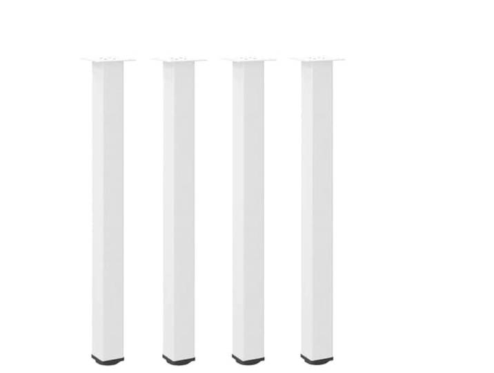 HGDFWRQW 4er Set Bartischbeine Weiss 100-102 cm, Stahlbeine fuer Stehtisch Höhenverstellbare Tischkufen mit Bodenschutz für Küche und Kellerbar, inklusive Montageplatten und Schrauben.