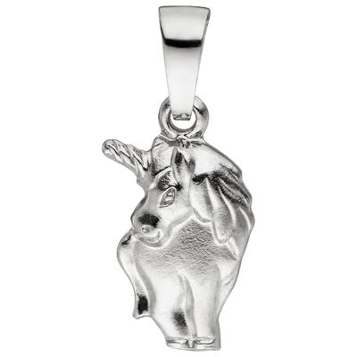 Kettenanhänger JOBO "Anhänger Kinderanhänger Einhorn", silber 925, Schmuckanhänger, Mädchen, Silber 925 (Sterlingsilber), Kettenanhänger, 925 Silber rhodiniert