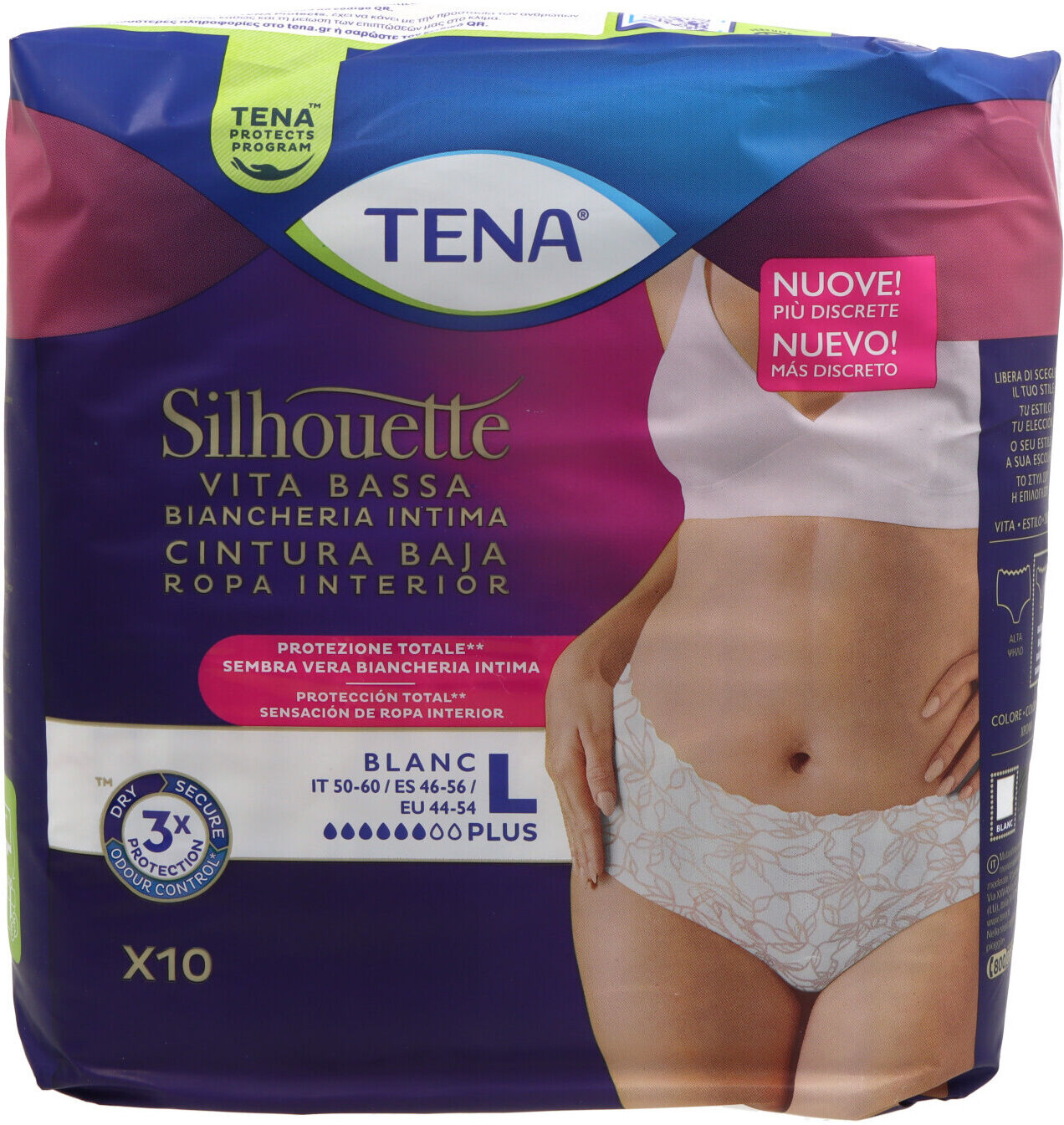 Tena Silhouette Blanc Größe L 10 Einheiten