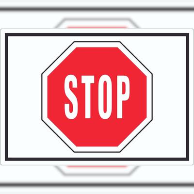 HB-Druck Stop Symbol Aufkleber A0 (841x1189mm)