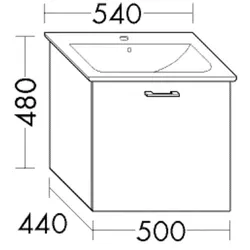 Burgbad Waschtischunterschrank zu Keramik-Waschtisch Sys30 PG4 Sana 530x500x360 Trend- oder RAL-Farb WVNS050F5348