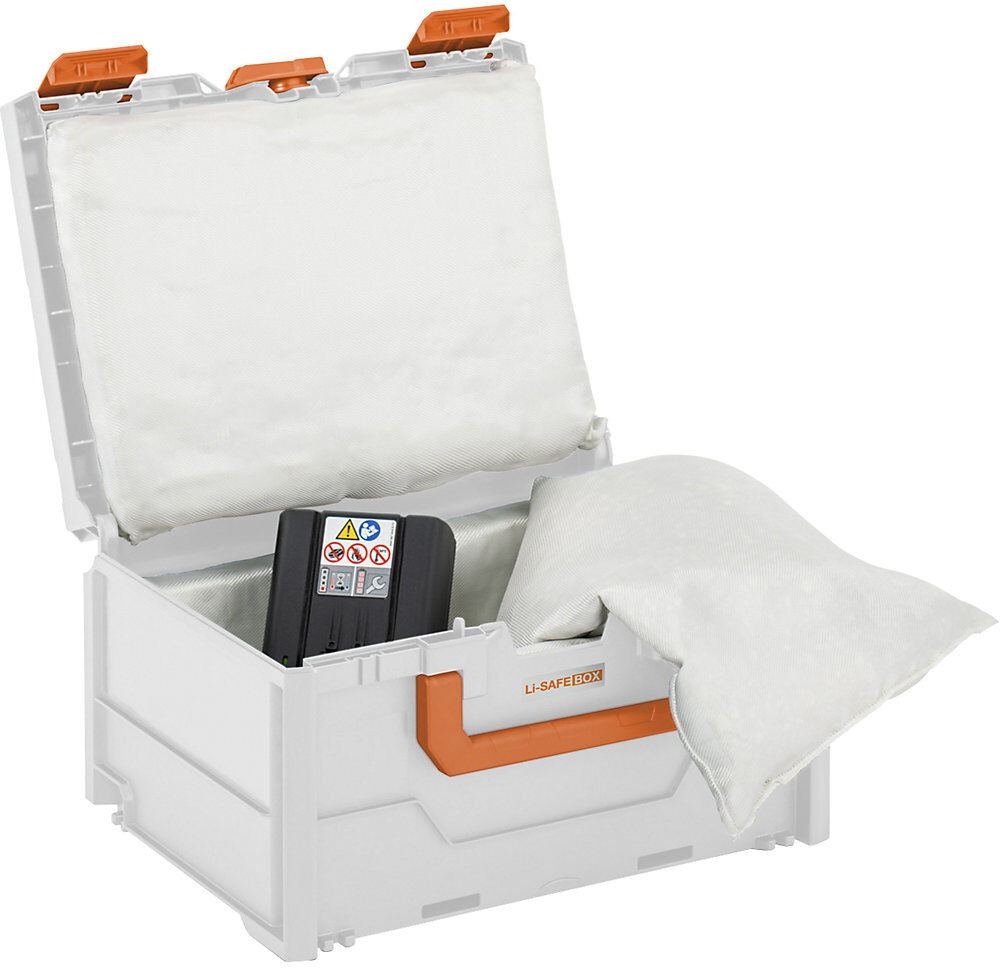 Akku-Systembrandschutzbox Li-SAFE, für Lagerung und Transport, Modell 2-S, LxBxH 400 x 300 x 215 mm CEMO