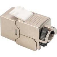 Keystone-Modul CAT 6A silber/weiß, geschirmt