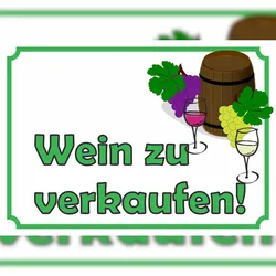 HB-Druck Wein zu verkaufen Schild A1 Rückseite selbstklebend