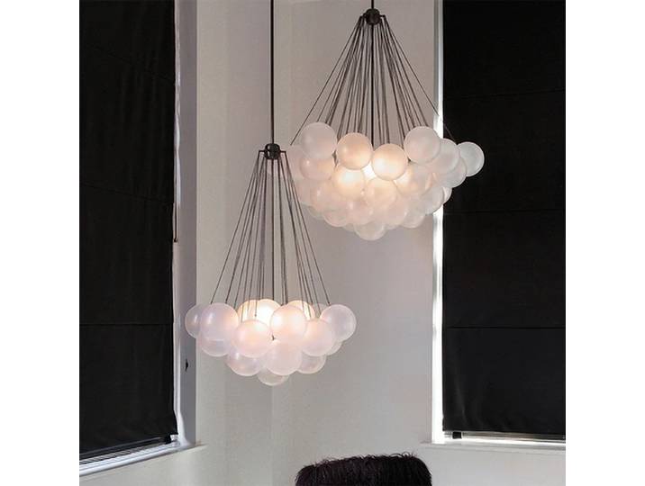Boule à bulles nordique pendentif en verre ballon romantique chaud noir or Simple chambre Premium crème Style moderne décorer haricot magique