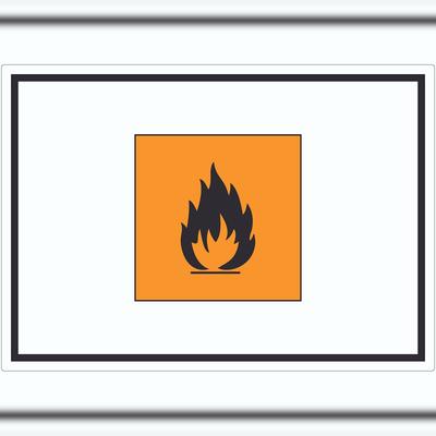 HB-Druck Aufkleber Gefahrensymbol Entzündbar Symbol Brand Flamme A5 (148x210mm)