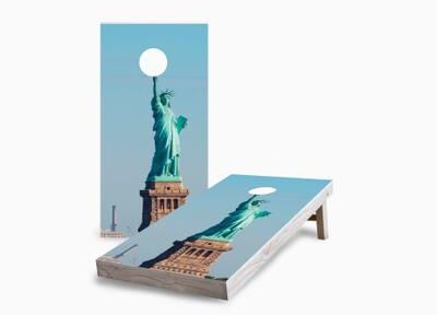 Skip's Garage Statue of Liberty Corn Hole Board Set w Case & Lights