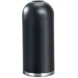Mülleimer Open Top Schwarz aus pulverbeschichtetem Stahl mit Metallinneneimer