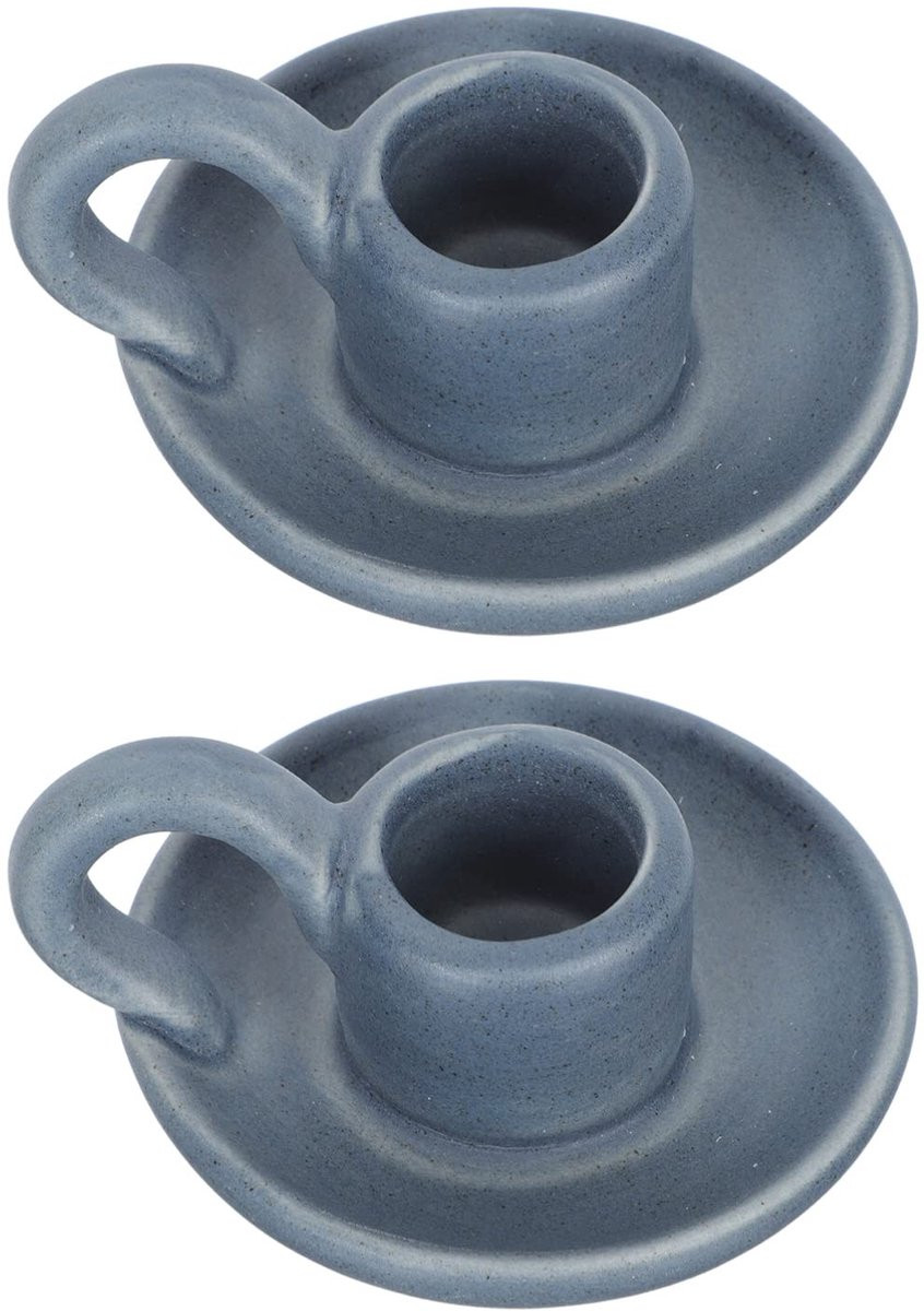 Dailygoody Keramische kaarsenhouder Nordic Style - Blauw