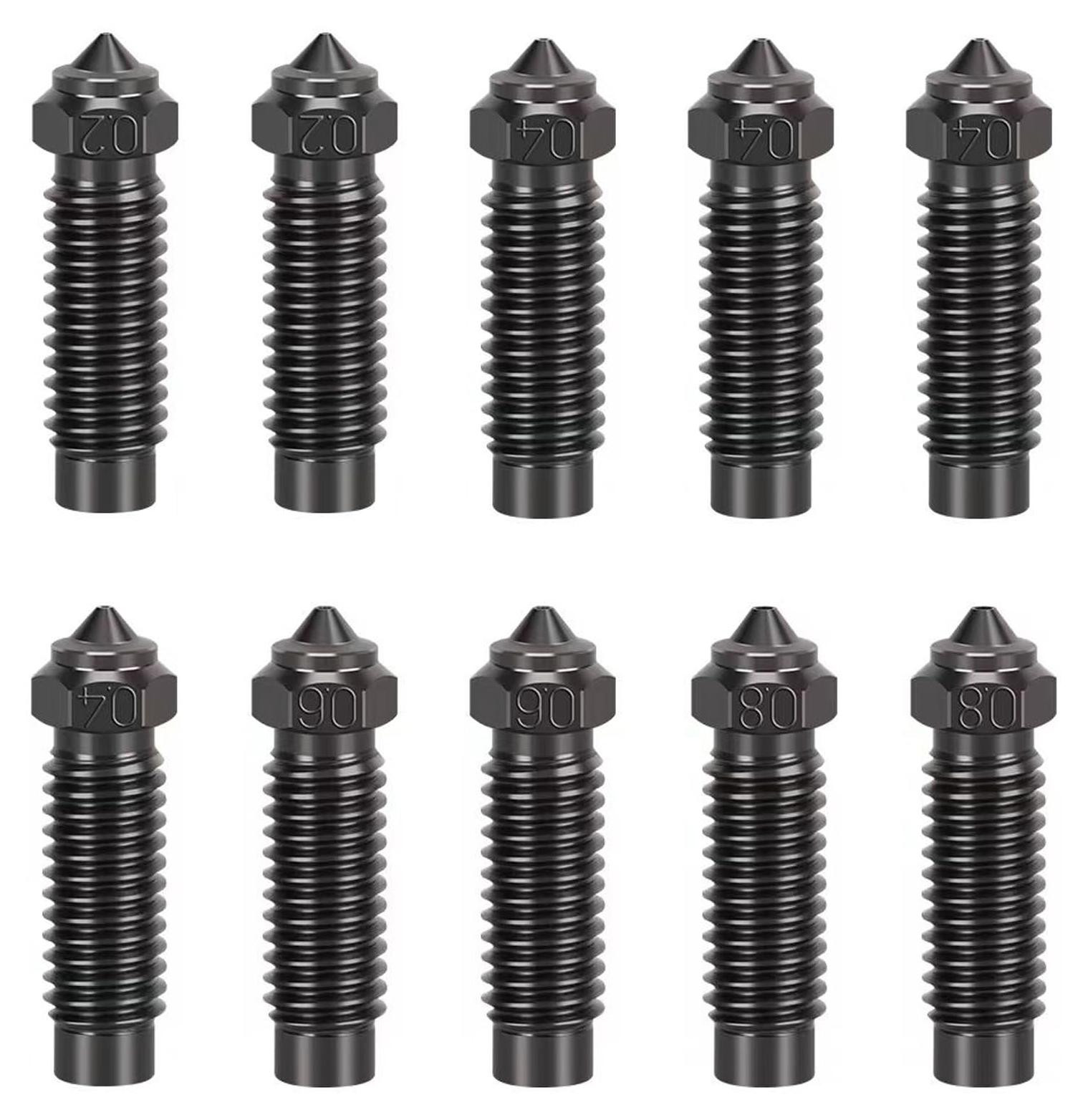 Dripio Set van 10 Verharde stalen nozzles voor Elegoo Neptune 4 Plus en Max