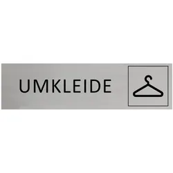 CombiCraft Aluminium Türschild Umkleide 165x45mm mit 3M-Tape zur Befestigung, einfache Kennzeichnung von Räumen und Bereichen