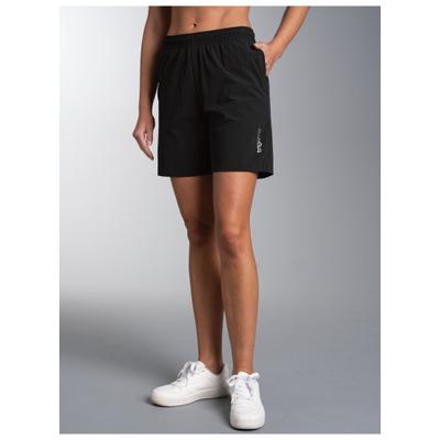 Jerseyhose TRIGEMA "TRIGEMA Sport-Shorts mit Innenslip aus Netz", Damen, Gr. S, Normalgrößen, schwarz, Web, 74% Nylon, 26% Elasthan, Hosen Jerseyhose