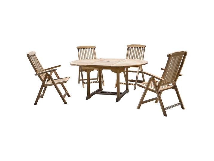 Gartenmöbel-Set San Marino natur Teak B 120 T 120 H 75 cm - Gartenmöbel-Set - Wetterfeste Gartenmöbel & Accessoires