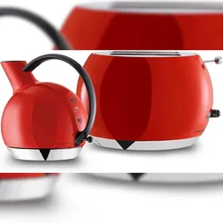 BUGATTI – Romeo Toaster, rote Farbe – einfarbige Oberfläche – 220–240 Volt
