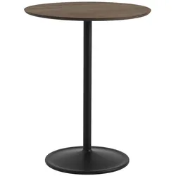 Muuto Soft Cafe Bar-/Tresentisch, Ø 75 cm, eiche dunkel geölt / schwarz