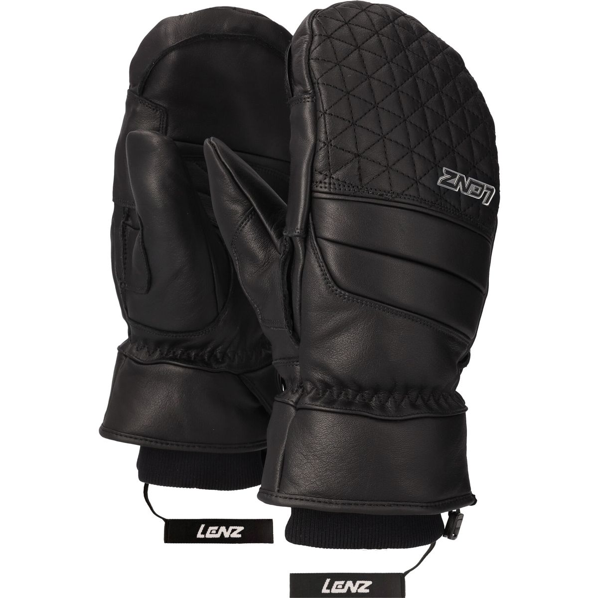 Lenz Leather Mittens Woman schwarz M(8) 31007-M(8)