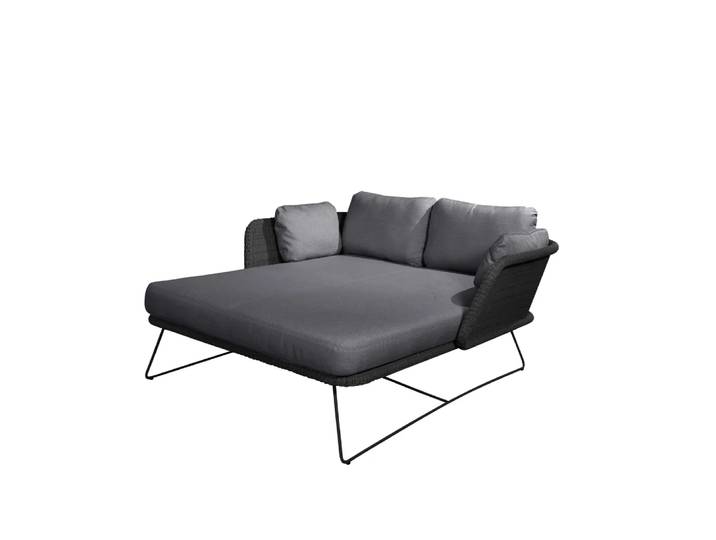 Cane-line Lit de jour Horizon Cane-Line Natté grey, pied noir
