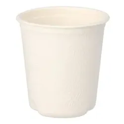 50 Trinkbecher Zuckerrohr `pure` 0,1 l Ø 6,3 cm · 6,5 cm weiss für Heißgetränke