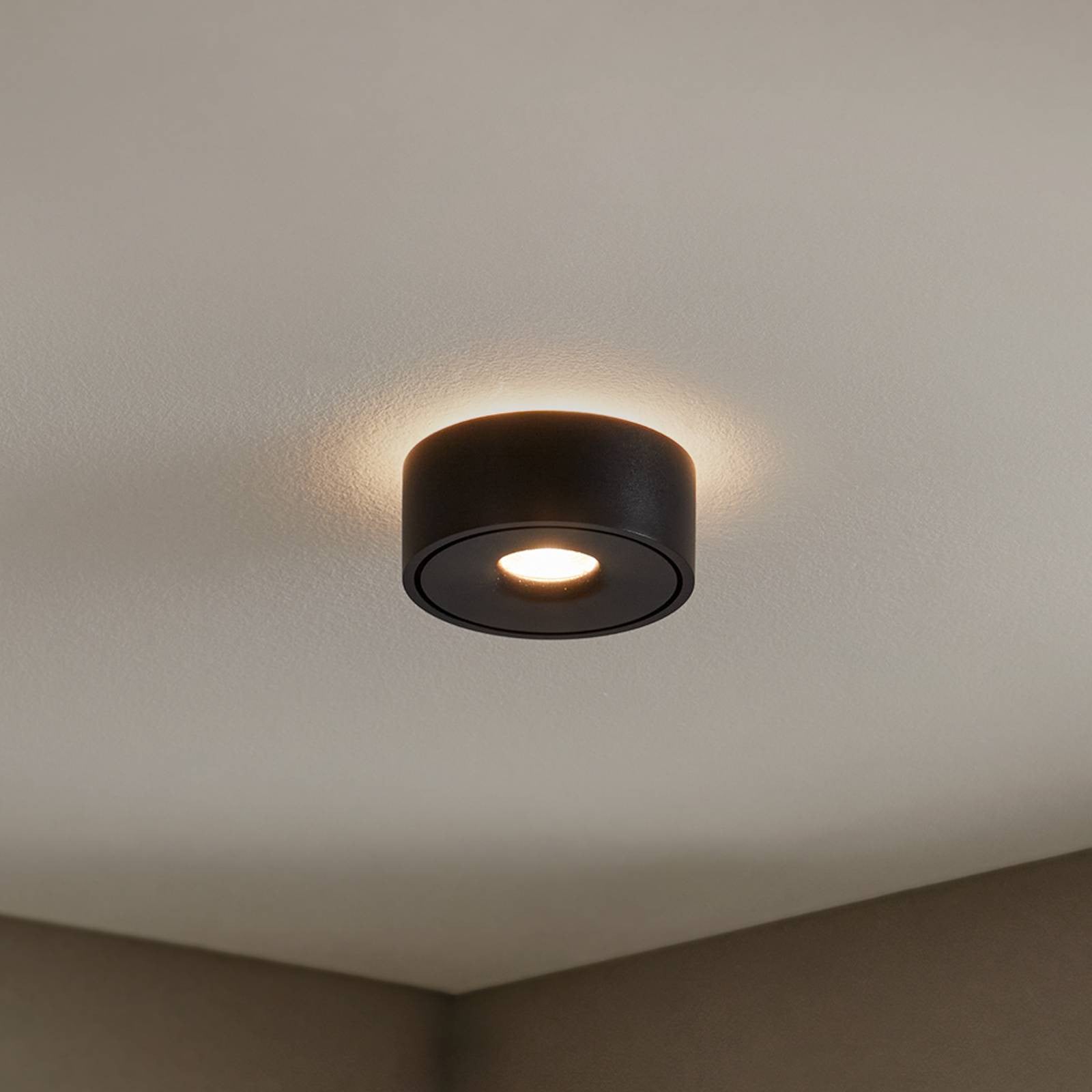 Arcchio Rotari LED plafondlamp Up/Down 13,9 W zwart rond modern aluminium