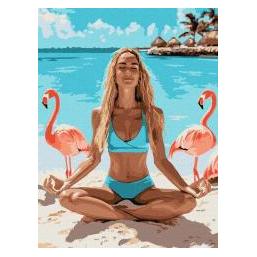Ideyka Malen nach Zahlen - Yoga mit Flamingos 30x40cm (66128955)