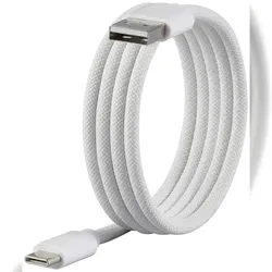 Renkforce USB-Kabel USB 2.0 USB-C® Stecker, USB-A Stecker 1.00 m Weiß mit magnetischer Aufwicklung,