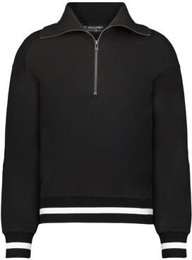 Holloway 223782 Women's Heritage Prep Quarter-Zip Pullover T-Shirt in Black/Vanilla size Small   Triblend
