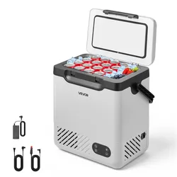 VEVOR Kompressor Kühlbox 12 L, Elektrischer Autokühlschrank mit Griff, -20 °C bis 20 °C, 12/24 V DC und 100-240 V AC, Tragbare Kühlbox für Camping, Reisen, Lkw, Wohnmobil und Boot