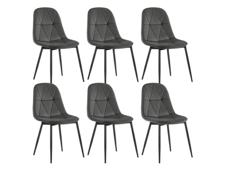 Lestarain Esszimmerstühle 6er Set Samt Dunkelgrau Ergonomisch Metallbeine Rückenlehne Gepolstert Für Küche