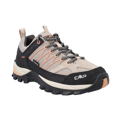 Wanderschuh CMP "RIGEL LOW WMN WP TREKKING SHOES", Damen, Gr. 40, Synthetik, beige (sabbia, salmone), Leder, Synthetik, Schuhe Wanderschuh, wasserdicht
