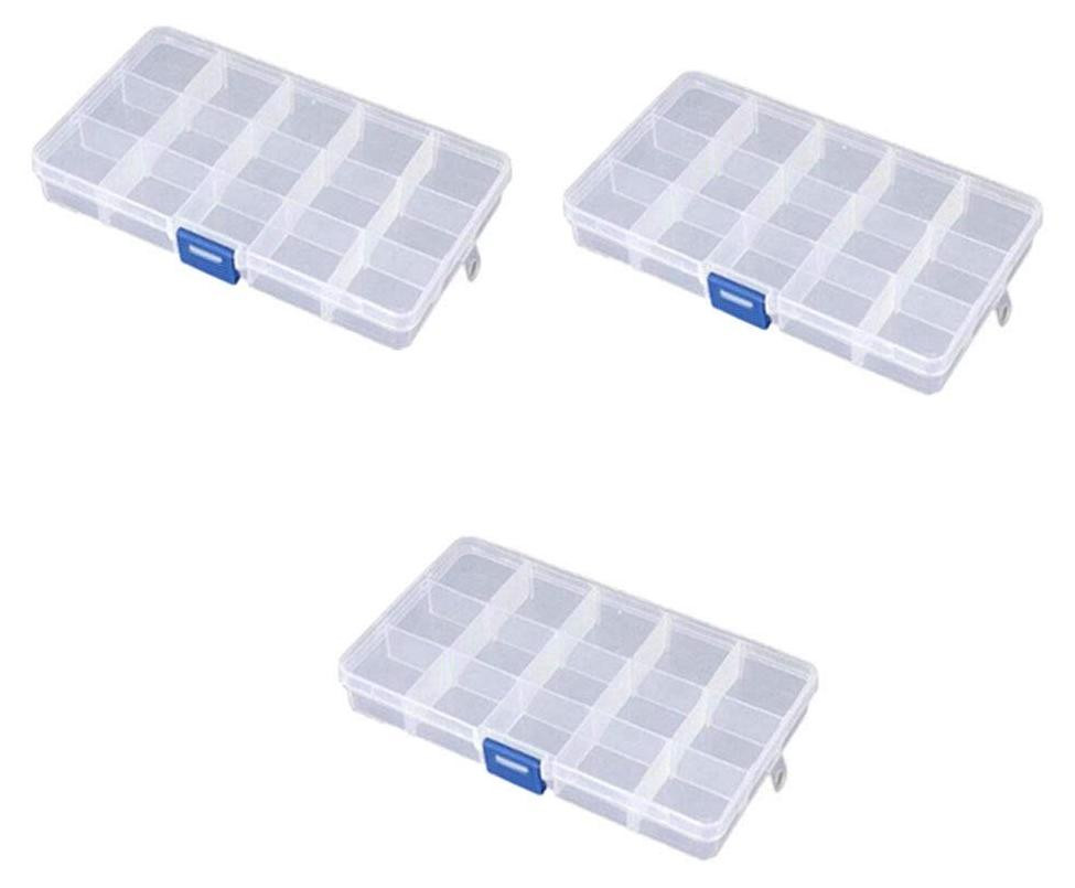 Dripio 3-delige set opbergboxen met deksel, transparant, kunststof