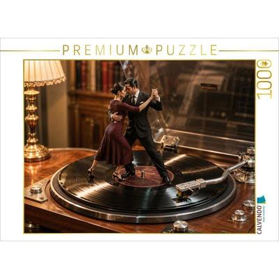 CALVENDO Puzzle Tango auf schwarzem Vinyl | 1000 Teile Lege-Größe 64x48cm Foto-Puzzle für glückliche Stunden