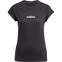adidas Essentials Linear Baumwoll T-Shirt Damen JC8238 - black/white L