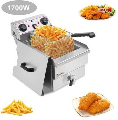 ZOKOP 12.5qt/24.9QT Stainless Steel Faucet Deep Fryer 1700W Max (8L Large Fryer Blue / Large Handle)