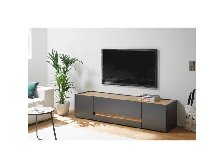 TV-Lowboard I Spanplatte, beschichtet Grau/Anthrazit 170cm