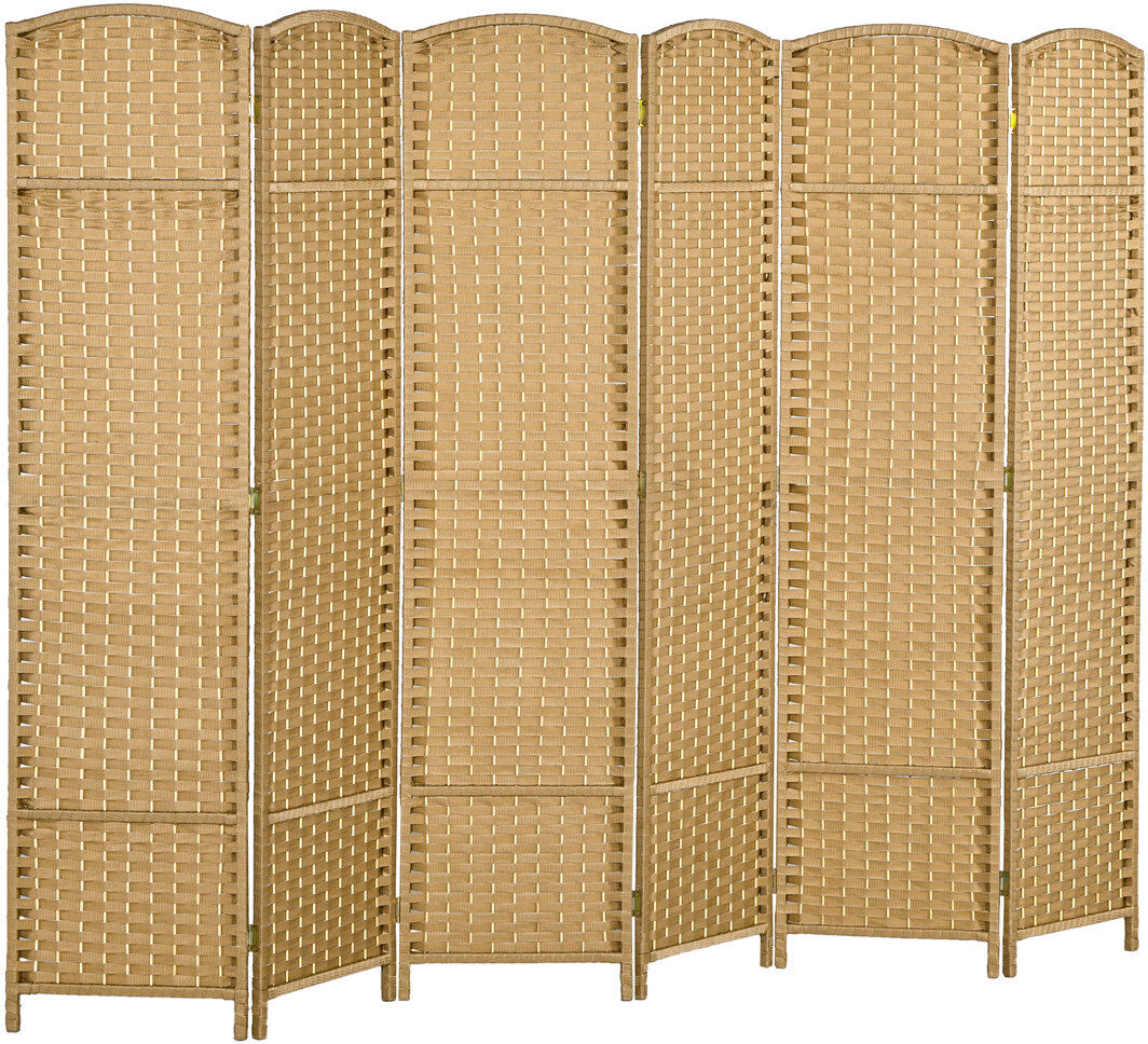Bay Isle Home Alyas 240 x 170cm 6-Panel Folding Room Divider Brown 170cm H X 240cm W X 1.6cm D