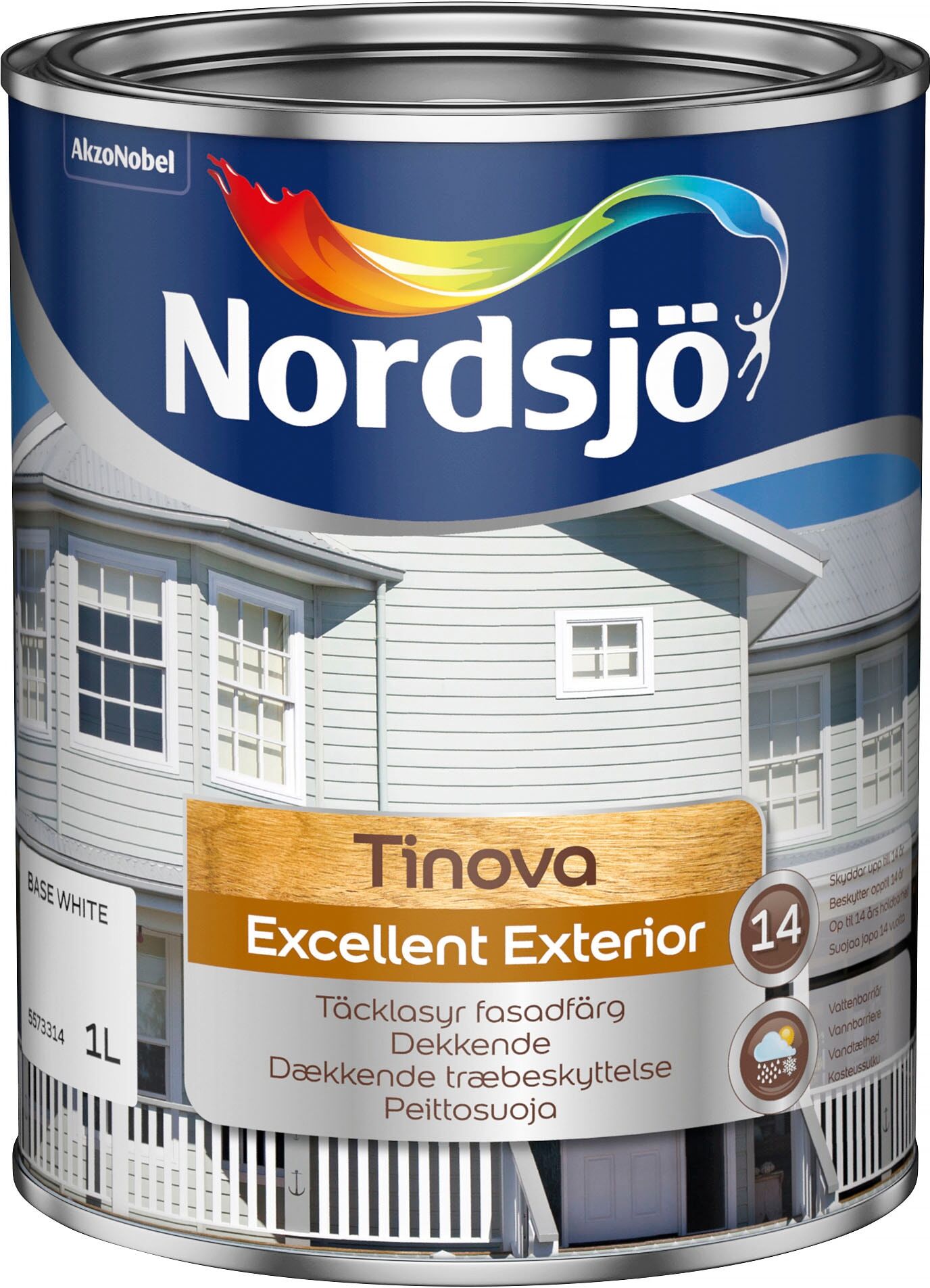 Nordsjö Täcklasyr, Tinova excellent exterior, vit, 1 L