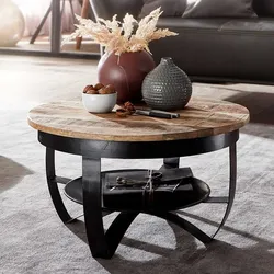 Wohnzimmertisch aus Mangobaum Massivholz Industry und Loft Stil