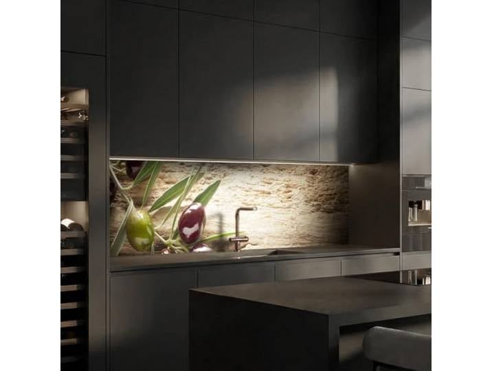 Dedeco Küchenrückwand Motiv: Obst & Gemüse V5, 5mm Hartschaum Kunststoffplatte PVC als Spritzschutz Küchenwand Wandschutz wasserfest, inkl. UV-Lack glänzend, alle Untergründe, 220 x 60 cm