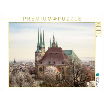 CALVENDO Puzzle Erfurt. Severi-Kirche und Dom St. Marien. | 1000 Teile Lege-Größe 64x48cm Foto-Puzzle für glückliche Stunden