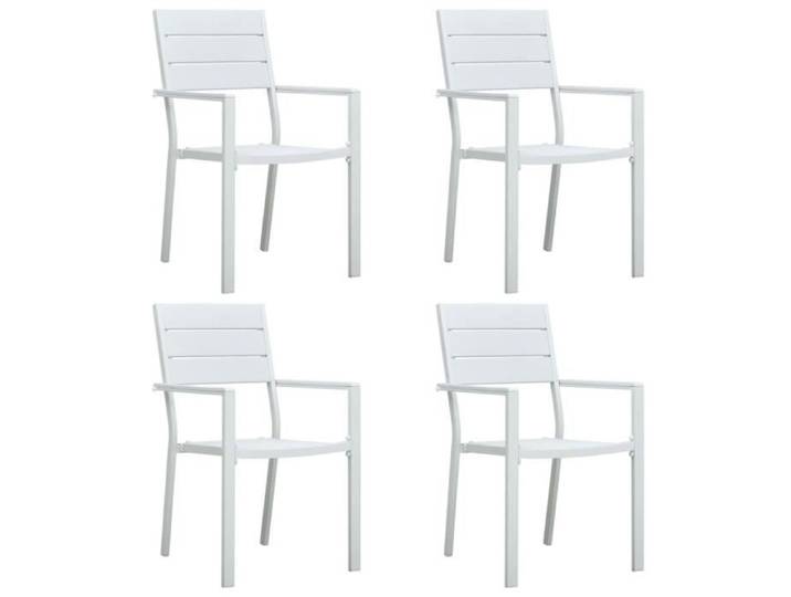 Chaise de jardin - VIDAXL - 4 pcs - Blanc - PEHD - Aspect bois massif - Durable