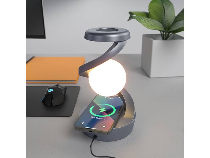 Schwebende RGB Tischlampe, mit Handy Ladeport