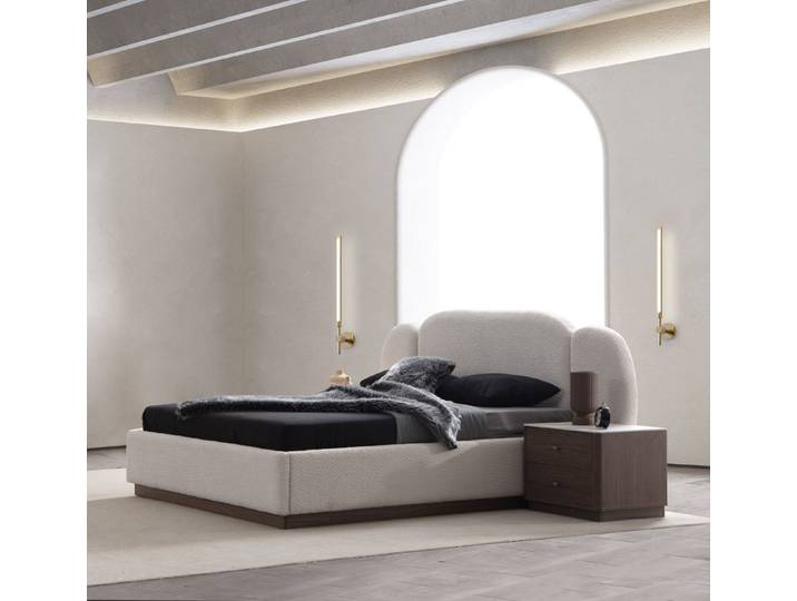 JVmoebel Schlafzimmer-Set Exklusives Doppelbett mit Holz-Nachttischen in edlem Design