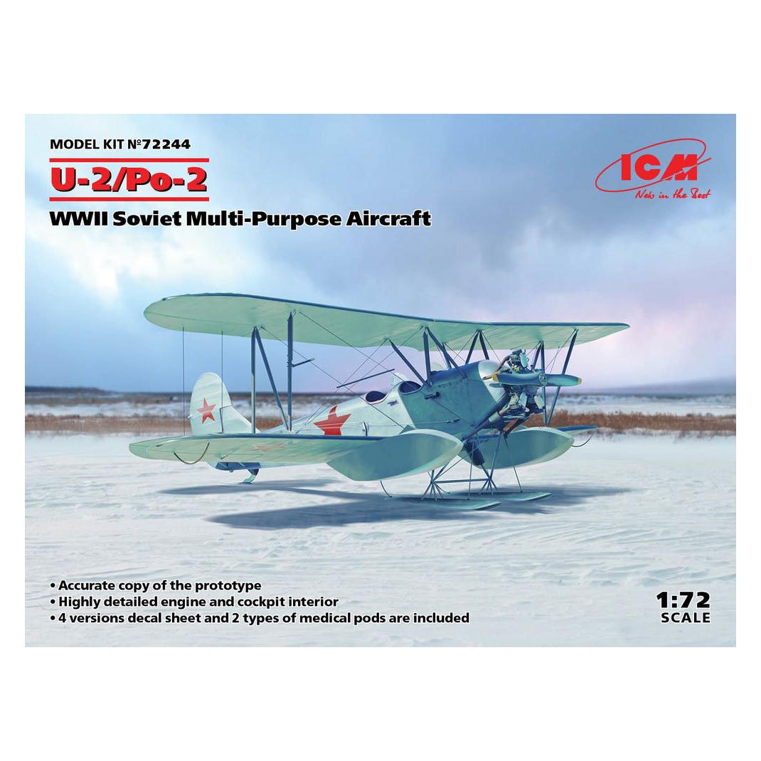 ICM U-2/Po-2, WWII Soviet Multi-Purpose Aircraft (72244)